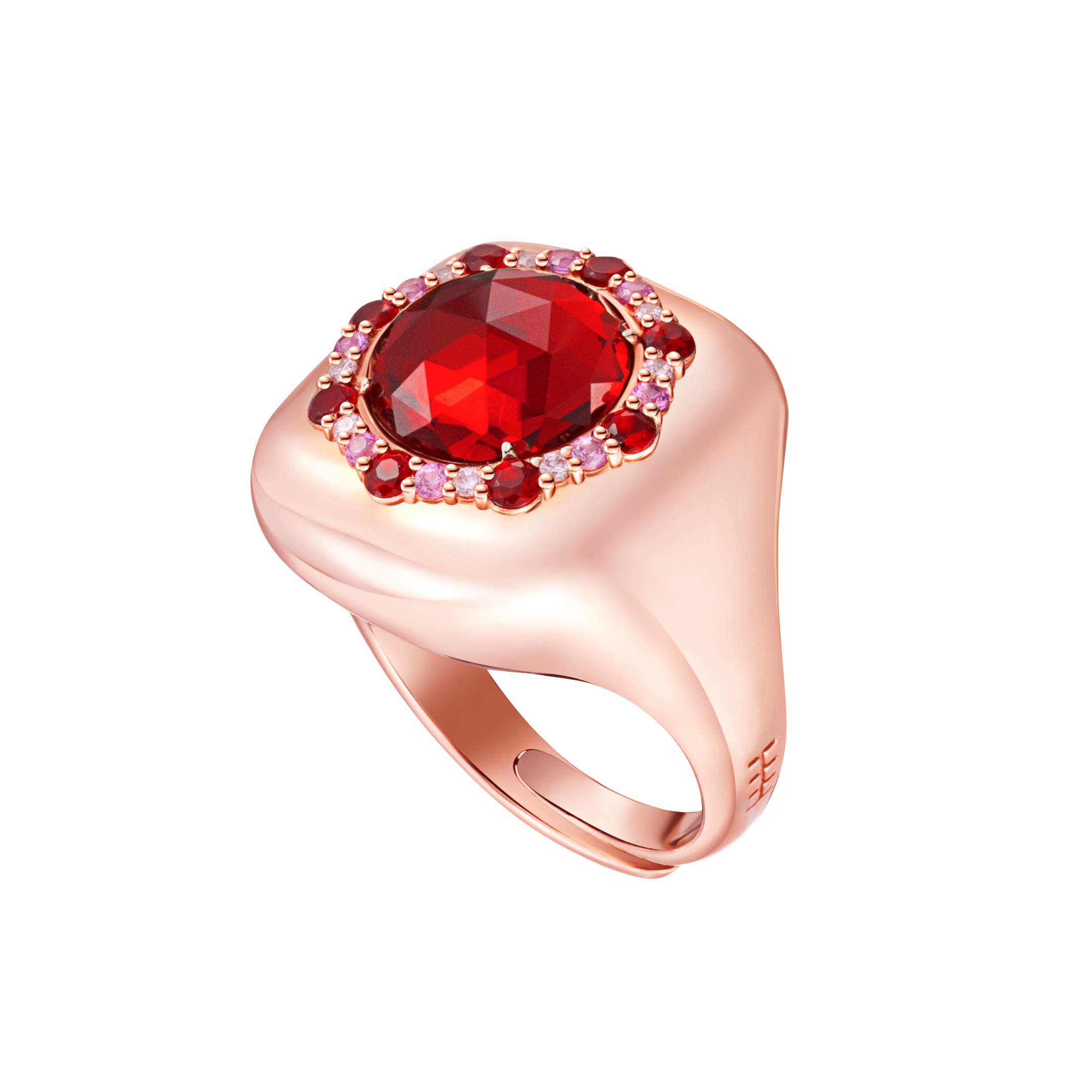 WUJI ring detail — iridescent white background